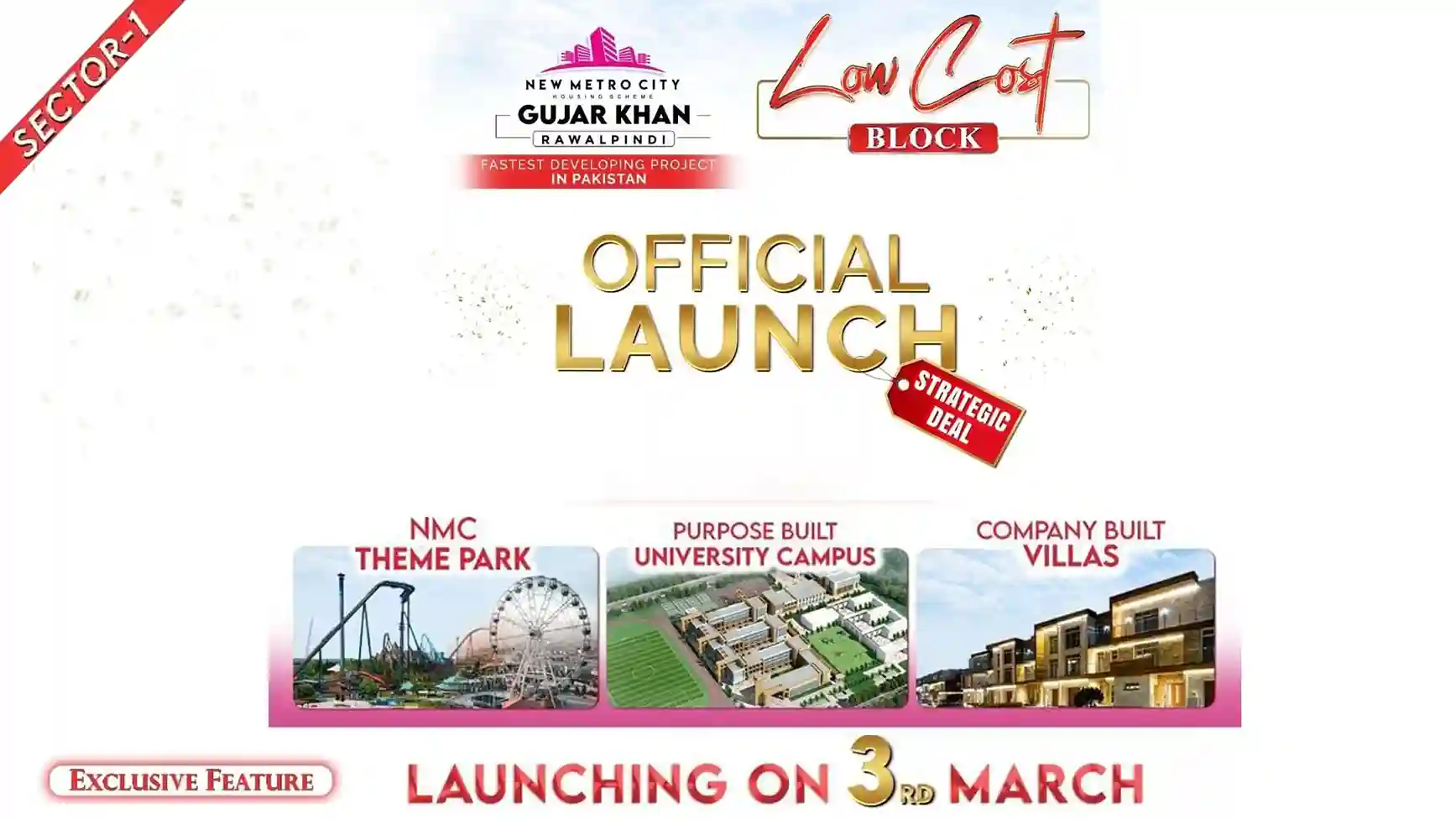 official launch 2nd strategic deal New Metro City Gujar Khan Development calender